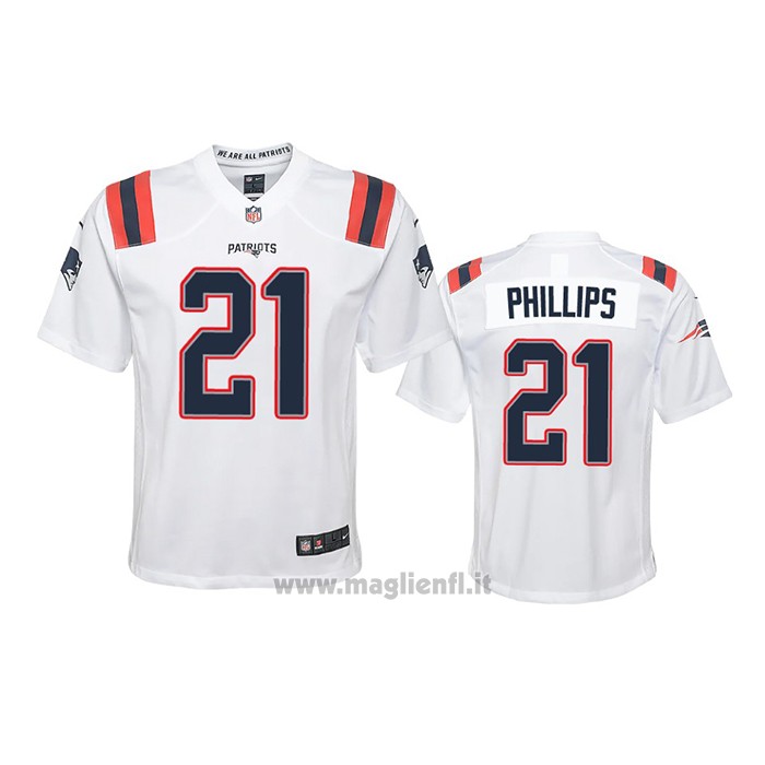Maglia NFL Game Bambino New England Patriots Adrian Phillips 2020 Bianco